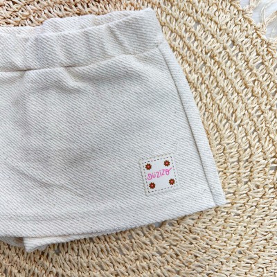  Conj. Body Mini Borboletas e Short Saia em Linho - Verde